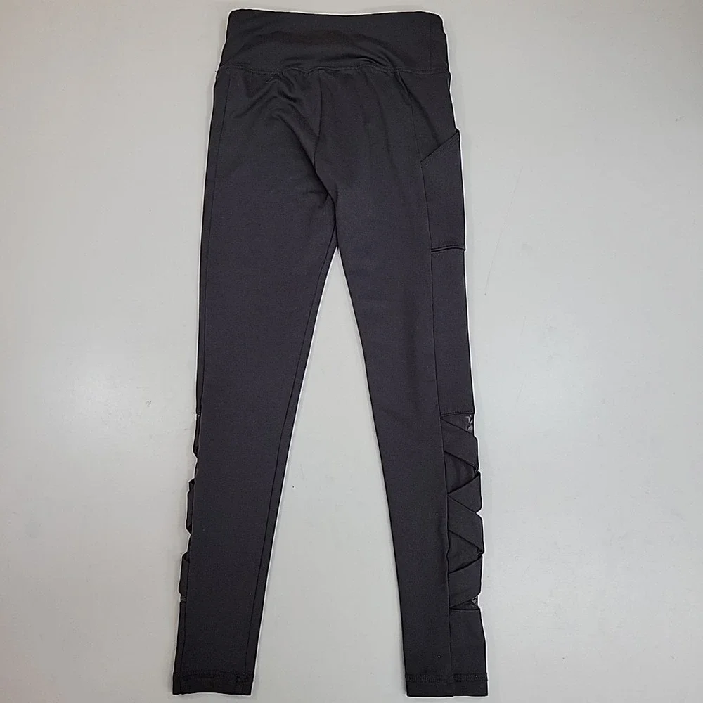 Justice Girls Leggings Yoga Pants Size 8 Workout Active Wear Gray Trendy Preppy